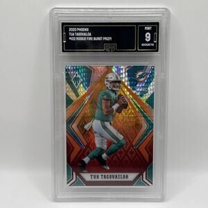 2020 PANINI PHOENIX TUA TAGOVAILOA ROOKIE RC #102 FIRE BURST PRIZM GRADED 9